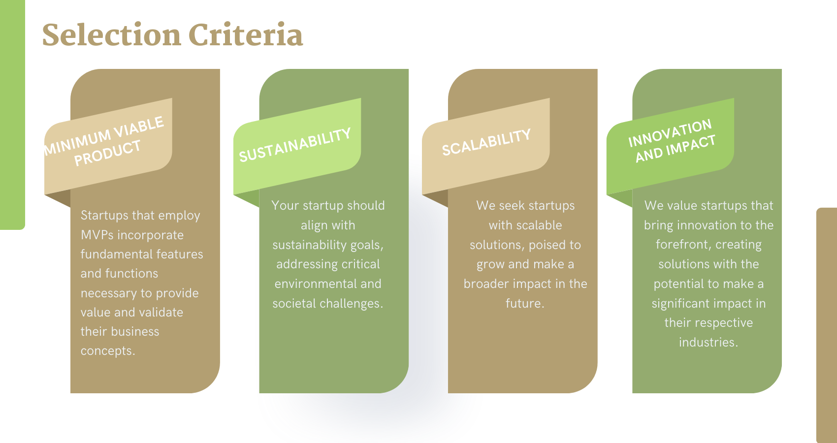 sustainability awards selection criteria